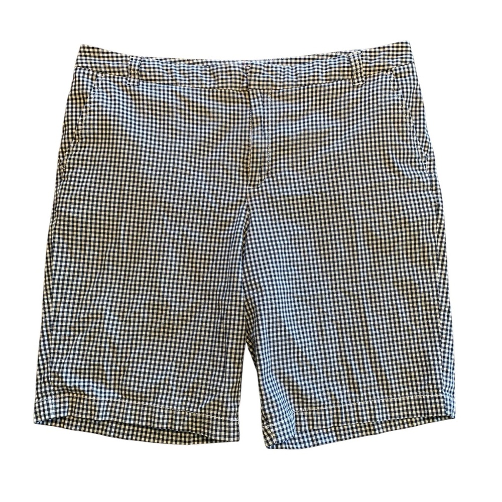 MERONA | Cotton Blend Navy and White Gingham Shorts size 16